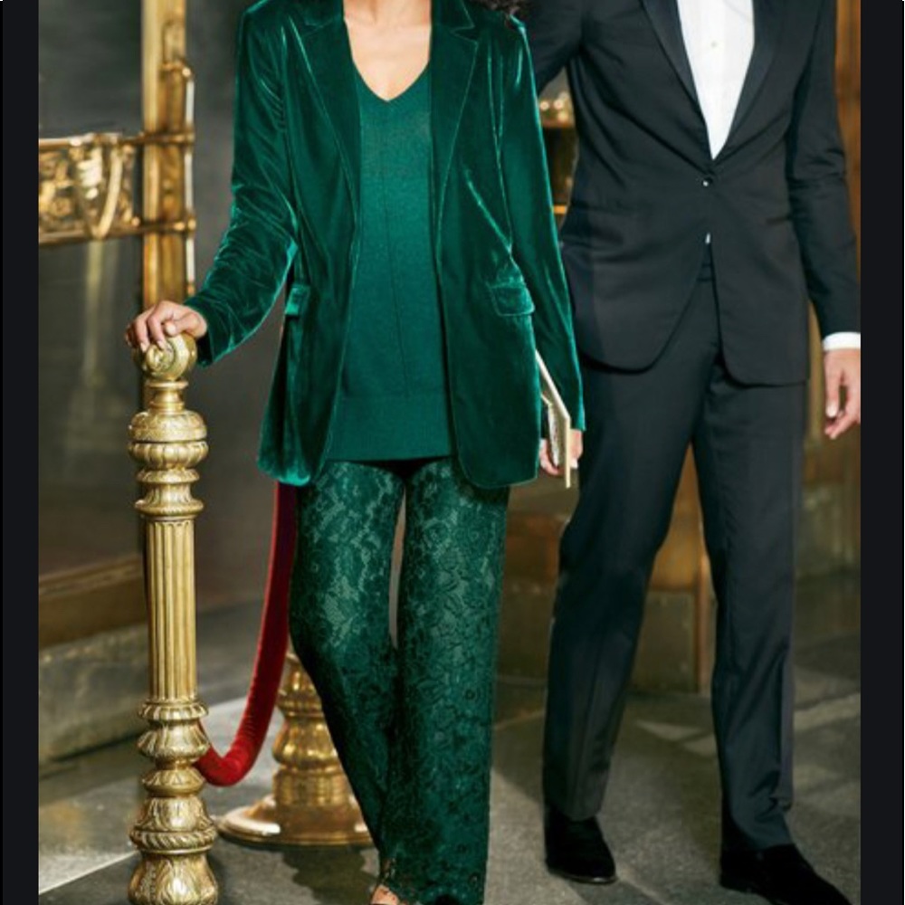 NWT - SZ PXS LUXETTA EMERALD LACE PANTS